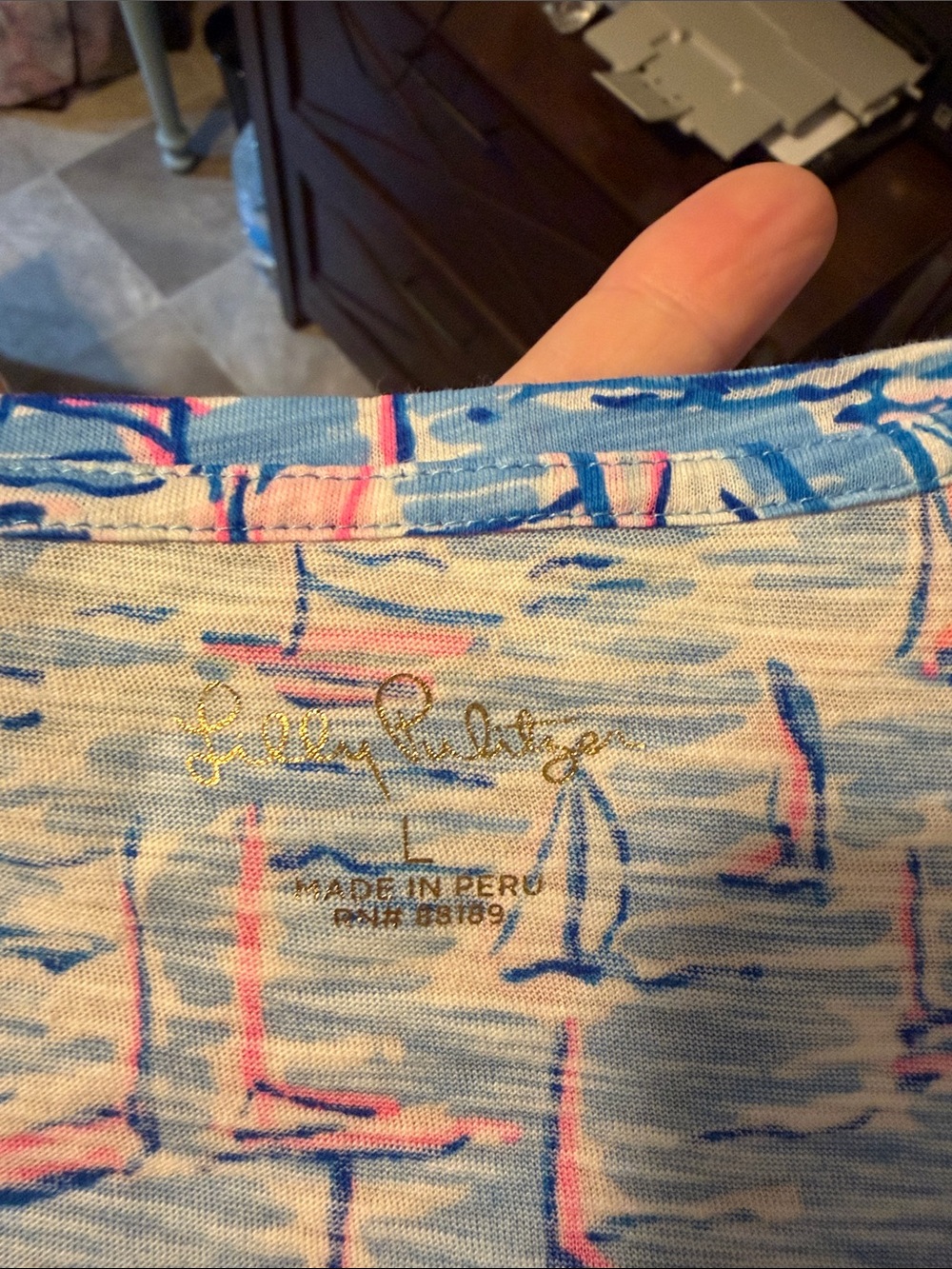 Lilly Pulitzer Etta scoop neck Boatylicious Nautical Sailboat Short Sleeve Tee - Picture 4 of 5